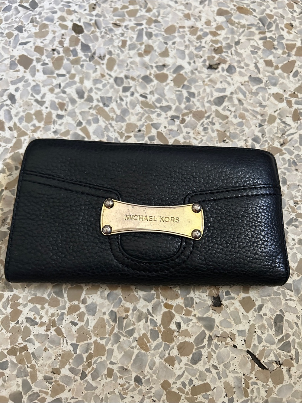 Michael Kors Black Pebbled Leather Wallet